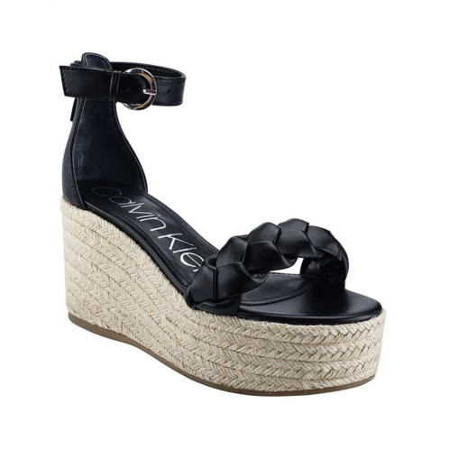 Calvin Klein thea womens faux leather sandal wedge heels