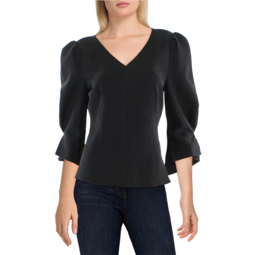 Gracia womens puff sleeve fitted blouse