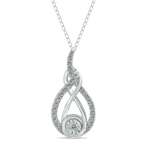 SSELECTS 1/2 ctw twisted diamond infinity drop pendant in 14k