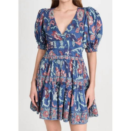 SEA rory print puff sleeve mini dress in rose multi