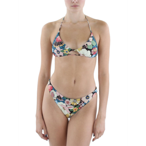 juniors twiggy madrid womens floral slide bikini swim top