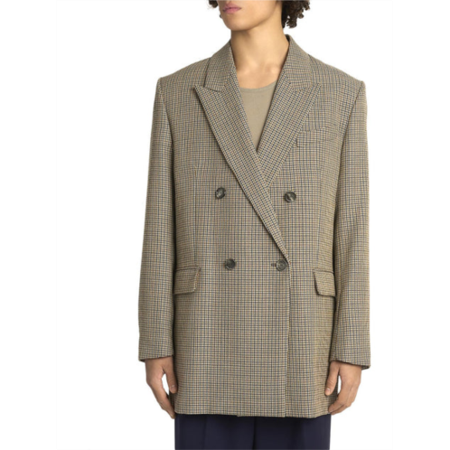 AMI Alexandre Mattiussi mens houdstooth business double-breasted blazer