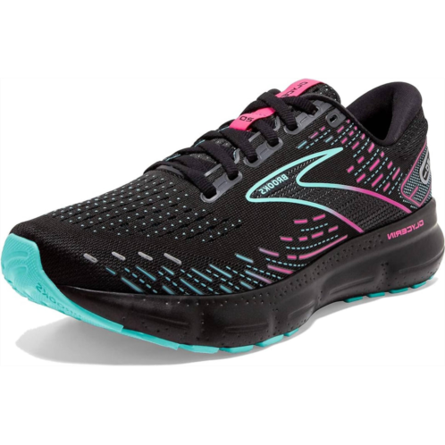 BROOKS womens glycerin 20 running shoes ( b width ) in black/blue light/pink