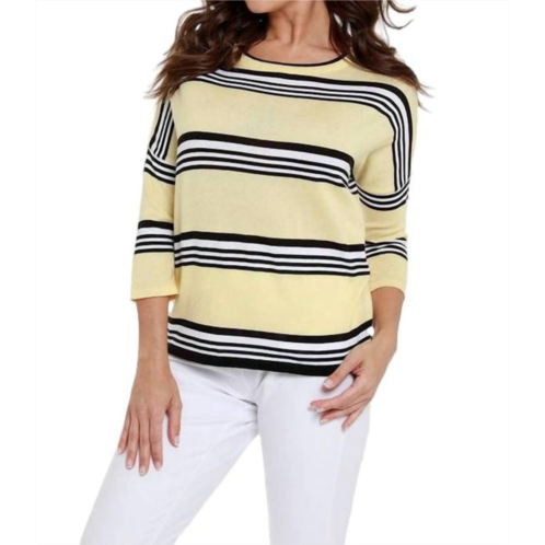 ANGEL striped 3/4 sleeve top in yellow