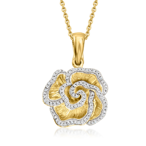Ross-Simons diamond flower pendant necklace in 18kt gold over sterling