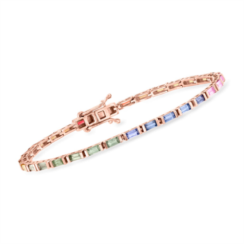Ross-Simons multicolored sapphire tennis bracelet in 18kt rose gold over sterling