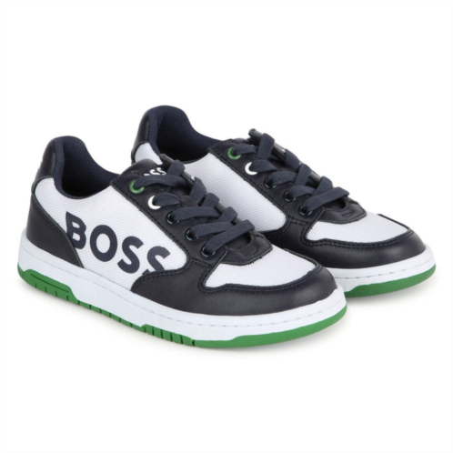 BOSS navy & green trainers
