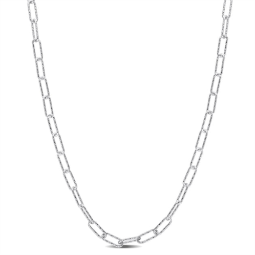 Mimi & Max fancy paperclip chain necklace in sterling silver, 18 in
