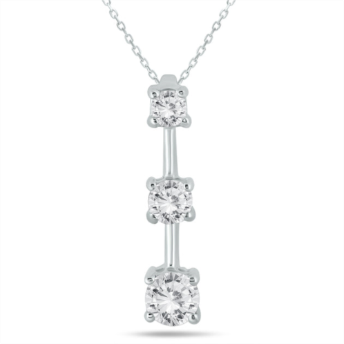 SSELECTS 1 carat tw three stone diamond pendant in 14k