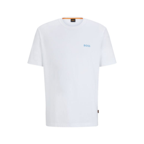 BOSS cotton-jersey t-shirt with decorative reflective artwork