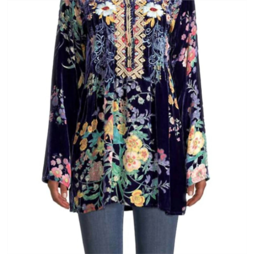 Johnny Was bouquet burnout nephele tunic in navy