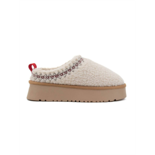 CCOCCI womens sherpa platform slippers in off white