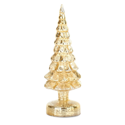 K&K Interiors ch 8.5 inch gold led mercury glass tree on pedesta