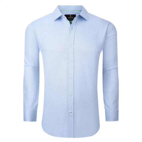 TOM BAINE solid linen feel long sleeve button down