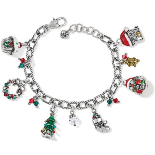 Brighton womens joys of christmas charm bracelet in silver