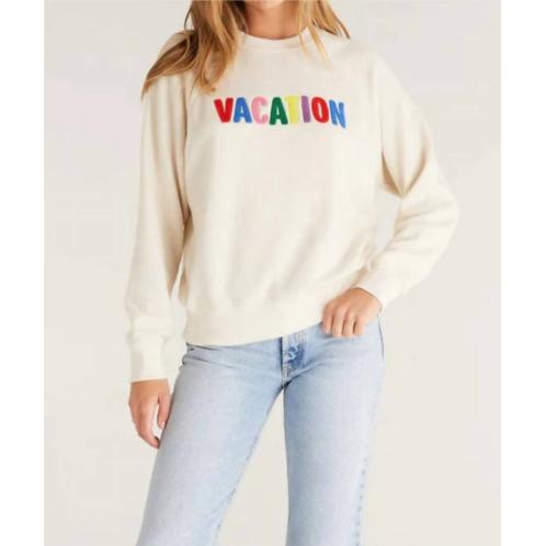 Z Supply vacation sweatshirt in cream