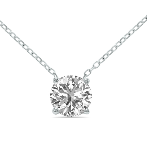 SSELECTS lab grown igi certified 3/4 carat floating round diamond solitaire pendant in 14k white gold