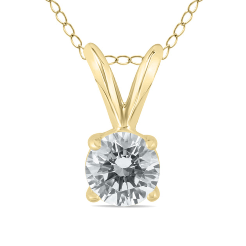 SSELECTS ags certified 14k 1/3 carat diamond solitaire pendant