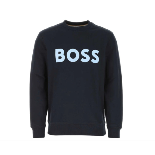 Hugo Boss mens stadler navy blue crew neck logo sweatshirt