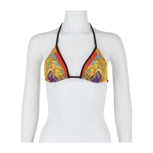 Versace barocco printed triangle bikini top
