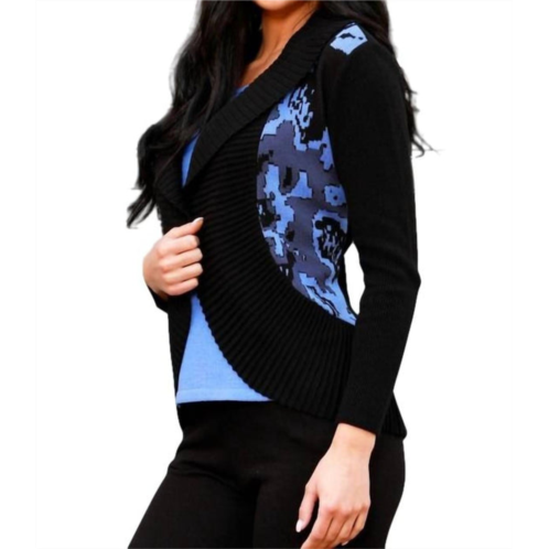 Angel Apparel signature wrap with pin in black/periwinkle