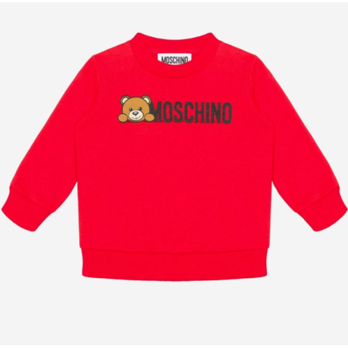 Moschino red bear + text logo sweatshirt