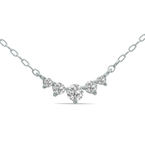 SSELECTS 1/4 ctw five stone lab grown diamond necklace in 10k white gold