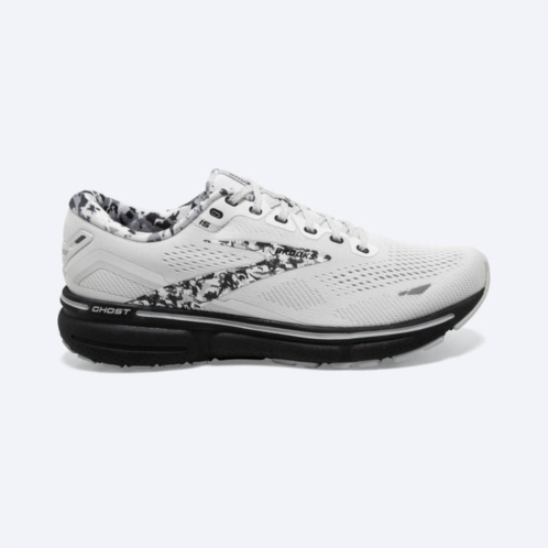 BROOKS mens ghost 15 running shoes - d/medium width in white/ebony/oyster