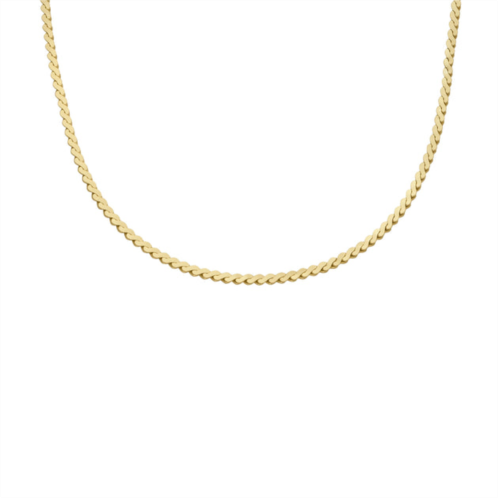 Fossil womens sterling all stacked up gold-tone sterling silver chain necklace