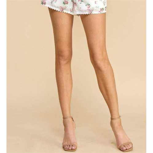 TCEC floral shorts in white/pink