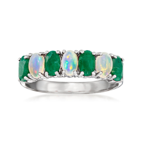 Ross-Simons opal and emerald ring in sterling silver