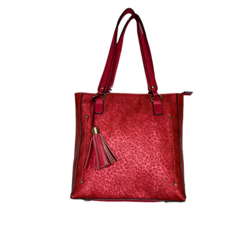 Simply Noelle leopard shoulder bag in red