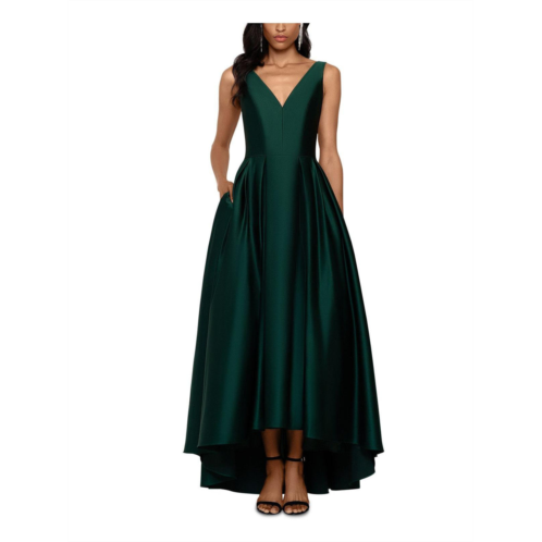 B&A by Betsy and Adam womens satin maxi evening dress