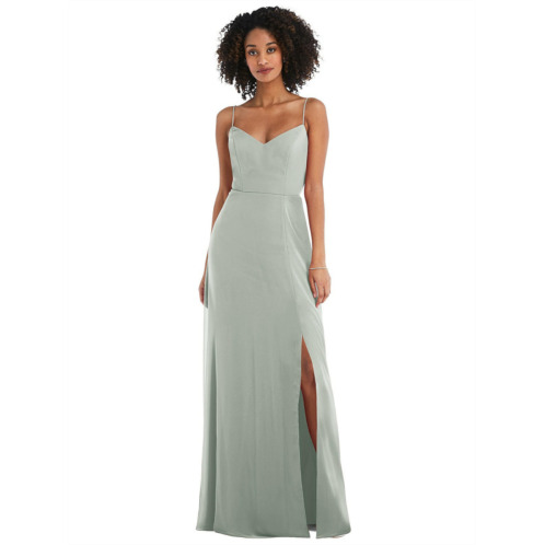 After Six tie-back cutout maxi dress with front slit