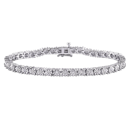 Mimi & Max 1/4ct tw diamond tennis bracelet in sterling silver