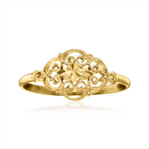 Ross-Simons italian 14kt yellow gold milgrain ring