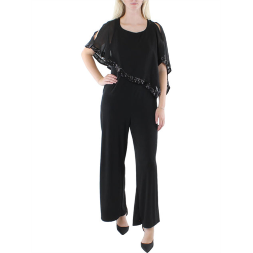 NY Collection womens drapey sequined jumpsuit