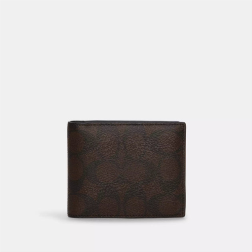 Coach Outlet 3 in 1 wallet in blocked signature canvas