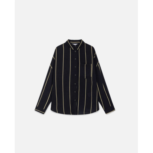 WILD PONY striped fluid shirt in black