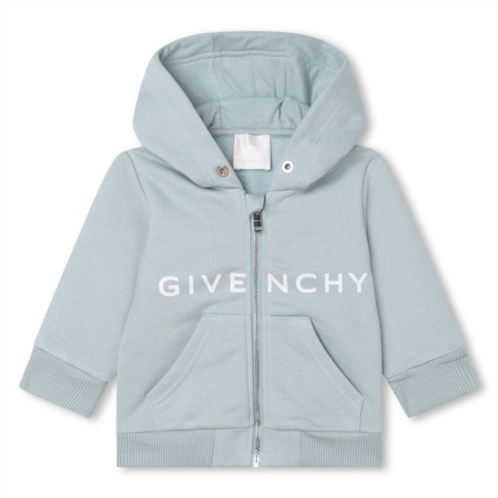 Givenchy pale blue cotton zip-up hoodie