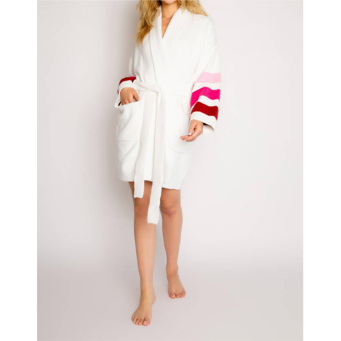 PJ Salvage cozy stripe robe in ivory