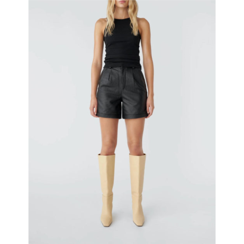 DEADWOOD suzy leather shorts in black