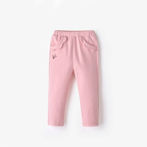 Aimama toddler girl ruffled pocket pant in pink