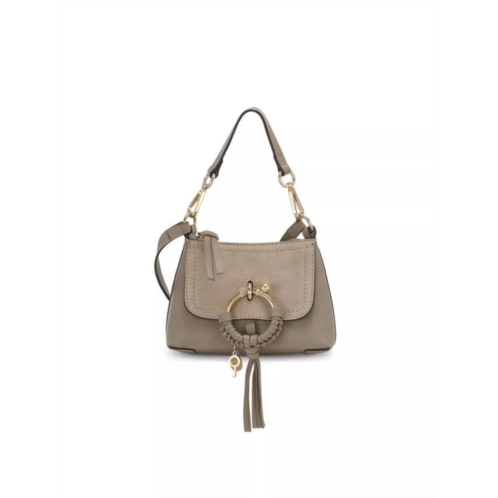 See by Chloe womens joan leather and suede mini hobo bag in motty grey