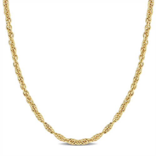 Mimi & Max 3.7mm singapore chain necklace in yellow silver-18 in