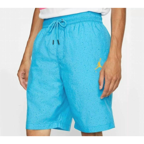 Jordan mens cement poolside shorts in light blue fury/ university gold