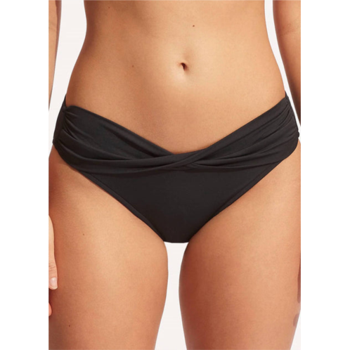 Seafolly twist band hipster bottom in black