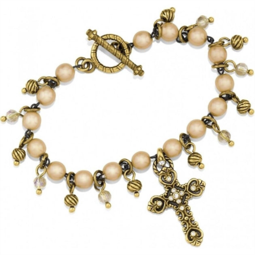 Brighton womens isabella cross toggle bracelet in gold