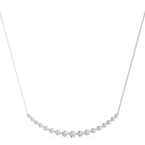 SSELECTS 1 carat tw diamond smiley bar necklace in 14k white gold