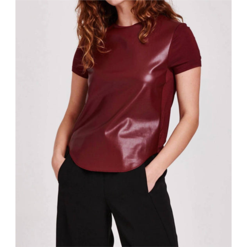 Another Love elaina vino pleather top in red